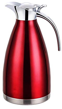 GUOCU Pichet Isotherme Cafetière Isotherme en Acier Inoxydable Thermos café - Double Usage Chaud et Froid,Rouge,1 L（24 Hours Insulation）