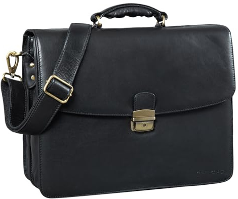 STILORD Loris Klassische Aktentasche Leder Groß Herren mit 13-15 Zoll Laptop-Fach | Business-Tasche mit Schloss Ledertasche Bürotasche Arbeitstasche Koffer-Schlaufe Farbe:Used Look - braun