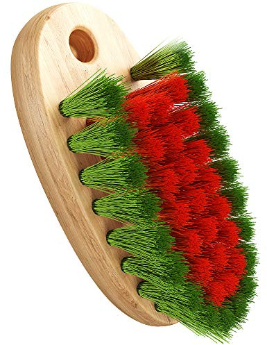 KONEX Veggie Brush - Fruit & Vegetable Produce Brush, Potato Scrubber | Food with Beechwood Handle | Mushroom, Potato Scrubber, Carrot or Corn Cleaner (Pack of 1)