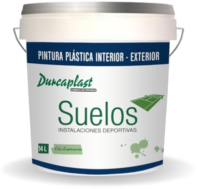 DURCAPLAST pintura de suelos para pistas deportivas, garajes y pavimentos en general de hormigón, cemento, asfalto y mortero. Color Gris similar RAL 7046 Mate, 14 Litros.