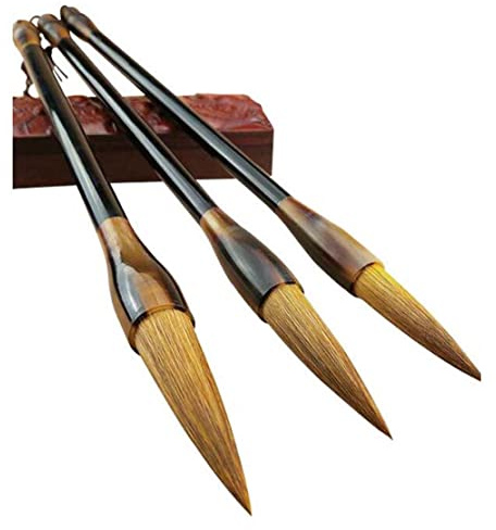 Fendawn Strive Set di 3 Pennelli per Calligrafia, Pennelli da Disegno Giapponese Kanji Sumi, Taglia M
