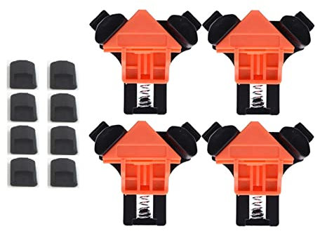 Morsetti angolari in legno 4 pezzi per falegnameria - Morsetti angolari in legno con angolo di 90 gradi Morsetto per righello per fissare mobili per armadi Connessione per riparazione