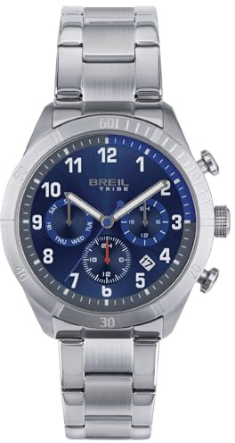 Breil Orologio UOMO MATE quadrante BI-COLORE BLU movimento MULTIFUNZIONE QUARZO e BRACCIALE ACCIAIO ARGENTO EW0593
