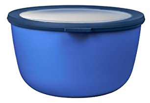 Mepal - Multi Bowl Cirqula Redondo - Recipientes para Alimentos con Tapa - Adecuado como Fiambrera Hermética para Frigorífico, Microondas y Congelador - Tapers para Comida - 3000 ml - Vivid blue