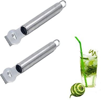 Lemon Zest Peeler, 2Pcs Stainless Steel Lemon Zester for Cocktails Fruit Peelers Orange Peeler Citrus Lemon Peeler Zester Tool