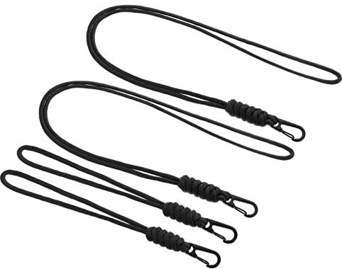 PATIKIL Abzeichen Schlüsselband mit Schlüsselanhänger Clip 4Stk Halskette Handgelenk Schnur Riemen Metall Klammer für Schlüssel Pfeife Abzeichen Halter Schwarz