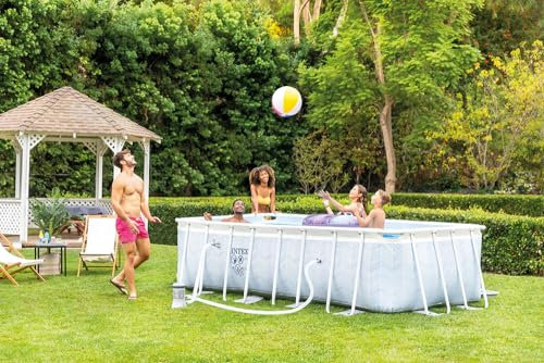 Intex 4m x 2m x 1m Chevron Prism Rectangular Pool Set, Set-up Size: 4.00m x 2.00m x 1.00m (26780UK)