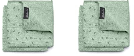 Brabantia - Sinkside Microfibre Dish Cloths - Machine Washable - Absorbs 7 Times its Own Weight - for Cleaning Dishes & Countertops - Less Detergent Needed - Set of 2 - Jade Green (Pack of 2)