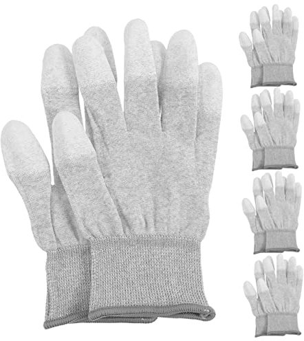 Antistatische Rutschfest Kohlefaser Fingerspitzenhandschuhe aus 5 Paar