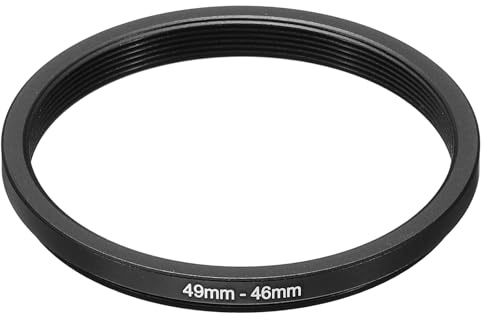 PATIKIL 49mm-46mm Metall Step Down Ring für Kameraobjektive Hood Schwarz | Kamera Objektiv Filter Adapter Ring, Aluminium Filter Adapter Ring