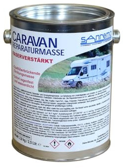 Sanremo Caravan Reparaturmasse Faserverstärkt 2,8kg Dichtmasse Achatgrau