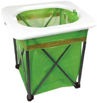 Campingtoilette Camping Toiletten Notfall Toilette Faltbar Mobile Toilette Klappbar Für Auto Für Unterwegs Für Zuhause Mülleimer Multifunktion Faltbar Tragbar Freien (White,32x40x39cm)