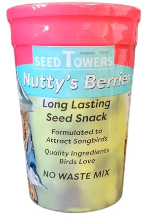 Wildlife Sciences Songbird Treats Seed Towers| 1.5-2 lb Large Seed Log Towers for Wild Birds (Nutty's Berries)