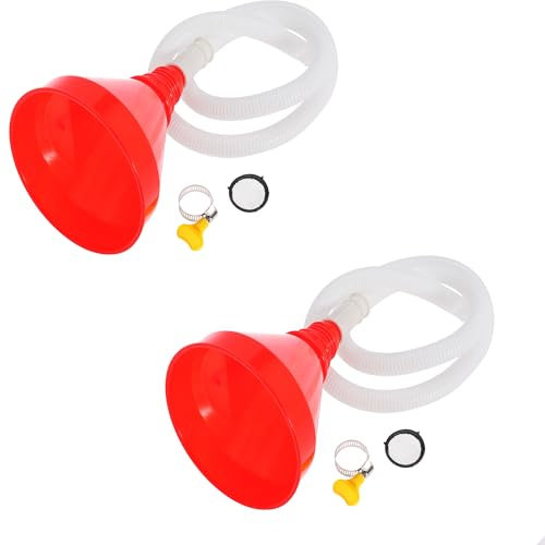 Nayciiy Imbuto per olio a bocca larga con tubo lungo 100 cm e schermo a rete, imbuto universale per auto, auto, cucina, motore, gas, fluidi, liquidi (confezione da 2)