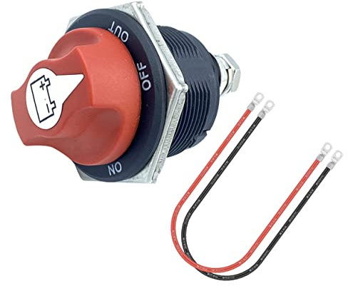 Gatuida Batterietrennschalter Für Auto Boot Geländefahrzeug Utv 12 V-24 V Hochleistungsisolator Mit 50 Cm Langem Stromkabel