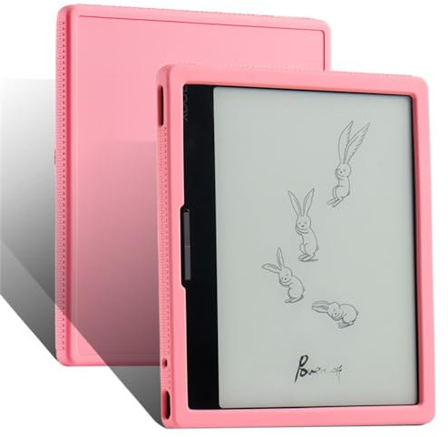 INSOLKIDON Compatibile con BOOX Tablet Go Color 7 ePaper E Ink 7 INCH Tablet Custodia protettiva in Silicone Cover con Funzione di Supporto (Pink)