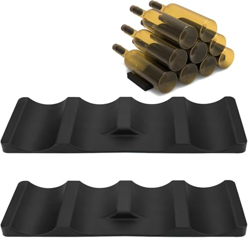 MSIHEY 2 Pezzi Portabottiglie Frigo Silicone Portabottiglie per Bottiglie e Lattine Impilabile Base per Bottiglie Portabottiglie Frigorifero per Frigoriferi Armadietti da Banco