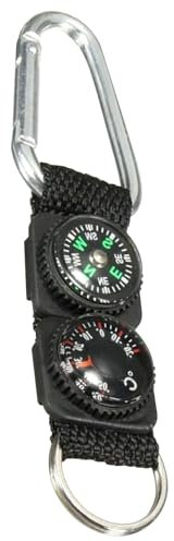 Kompass -Schlüsselbund Carabiner mit Thermometer, wasserdichtem Mini -Wanderkompass, multifunktionales Überlebensmittel für Outdoor -Sportwanderungs -Camping -Camping -Camping -Camping, Compass Carab
