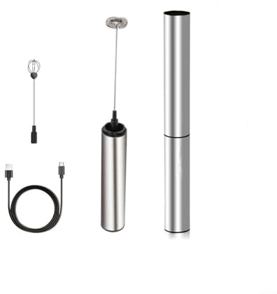Dallfoll - Espumador de leche de mano, recargable por USB, batidor de espuma eléctrico para café, bebidas, espumador de mano eléctrico recargable por USB para latte, capuchino, chocolate caliente,