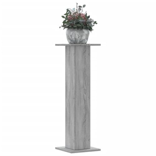 Homgoday Pflanzenständer 2 STK. Blumenständer, Dekosäule für Pflanzen, Blumenhocker Blumensäule Blumentisch Blumentopfhalter Bestelltisch Grau Sonoma 30x30x95 cm Holzwerkstoff