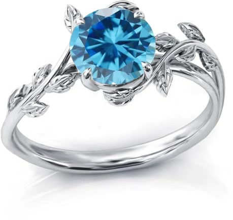 925 Sterling Silber Geburtsstein/Moosachat/Opal Ring für Damen, Weihnachten Ringe Verlobungsring Hochzeitsring für Mutter Frauen