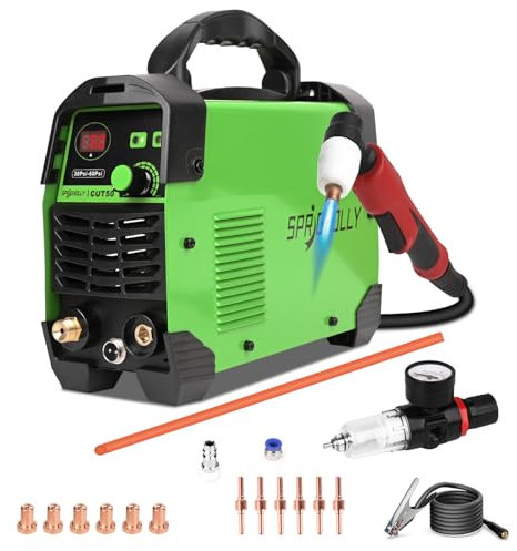 Powerful Plasma Cutter, 240V 50A, max Cutting Thickness of 16mm, Clean Cutting Thickness of 10mm, Featuring an IGBT Inverter and an LED Display, The Upgraded CUT50 Model