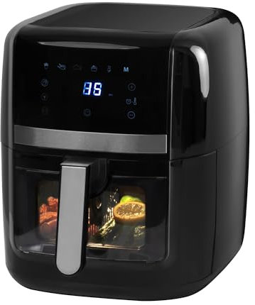 Daewoo 8L Digital Air Fryer with Viewing Window & Divider – Dual Zone Cooking, 6 Presets, LED Display, Shake Reminder – Oil-Free Healthy Cooking, Family Size, Roast, Bake, Dehydrate