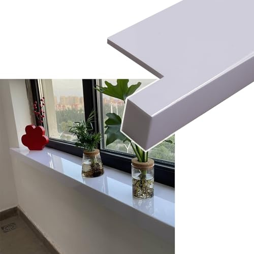 Protezione Davanzale Finestra Bianco Protezioni per Davanzali con Nasello, Decorativo Piastra di Ricambio per Davanzali, Finitura Liscia Copertura per Davanzali per Casa(120cm x 35cm (47 1/4 x 13 3/4