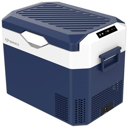 BINGI Kompressor Kühlbox 30 Liter Tragbarer Auto-Kühlschrank 12/24V DC und 230V AC Mini Gefrierschrank für Auto, LKW, Camping, Wohnmobil und Zuhause (15℃ bis -18℃)