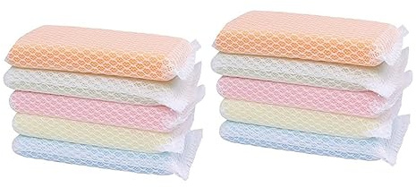 NULYLU Cleaning Sponges 10pcs Reusable Kitchen Sponges Dish Scrubbers Kitchen Multi-Packs Random Color