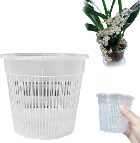 Clear Orchid Pot,Plastic Plant Pots with Drainage Hole and Tray,Breathable Flower Plant Pot,House Plant Pots Nursery Pots for Orchid Repotting Kit,Plastic Plant Pot Nursery Pots for Orchids,Succulents