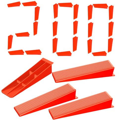 Professional Tile Levelling Wedges (200-Pack) - Durable Reusable Tile Wedges for Precise Tile Alignment & Installation