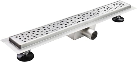 GUMI Caniveau de douche à l'Italienne motif bulle L.50 cm acier inoxydable, siphon anti-odeurs à débit élevé