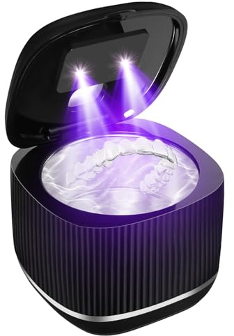 Ultrasonic Retainer Cleaner, 45kHz Ultrasonic Denture Cleaner Machine with UV-Light,3 Modes Ultrasonic Cleaner for Dentures, Nightguards, Sport Mouth Guards, Braces, Toothbrush Heads, Jewelry