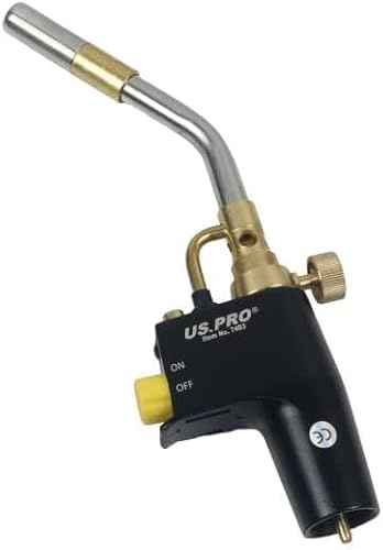 US PRO Propane MAP and MAPP or Propane Gas brazing Torch, Soldering Blow Torch for Plumbing, Brazing Soldering, High Heat Gas Trigger Start for Welding Paint Searing Steak