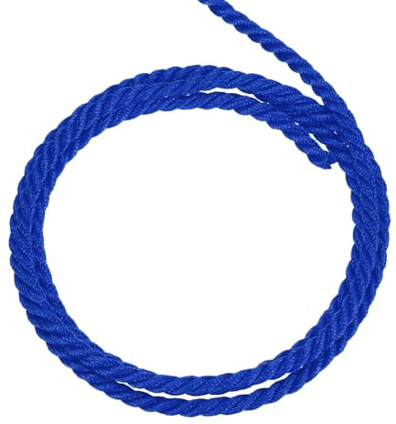 QUARKZMAN Corda Intrecciata in Poliestere 10m, 4mm 3 Strati Cordino Decorativo Ritorto Flessibile Brillante per Tenda Artigianato Regalo Borsa Decorazioni Natalizie, Blu Gemma - 11ft