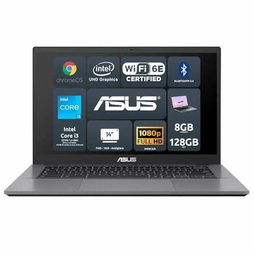 ASUS Chromebook Plus CX34 CX3402CVA-PQ0958 Intel Core i3-1315U 8GB Intel UHD Graphics SSD 128GB 14'' FHD ChromeOS Tastiera retroilluminata