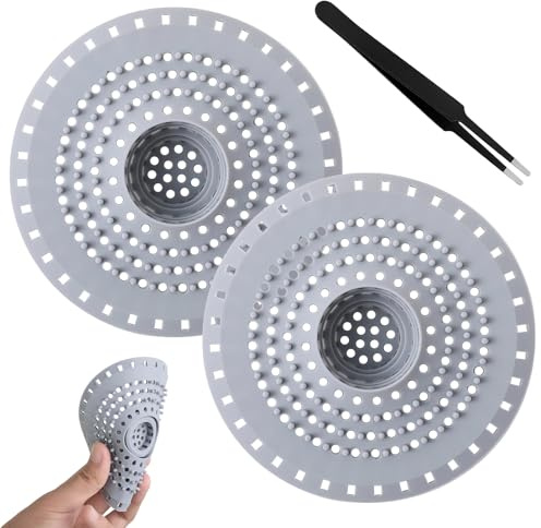 2 Piezas Colador de Fregadero, Silicona Protector de Drenaje Atrapa Pelos Ducha Tapa de Drenaje Antiobstrucción de Cocina Filtro Desague para Fregadero Baño Universal