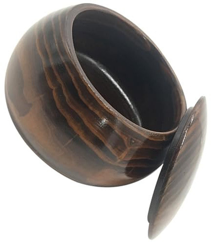 Hemobllo Pot de Rangement pour Pièces D'échecs en Bois, Grand Modèle | Contenance 180 Pièces, Finition Café, Usage Bureau, Couvercle à Étanchéité