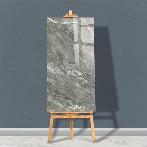 Untitled Lot de 8 panneaux muraux autocollants aspect marbre 09 gris | Résistant à l'humidité | 1,44 m² | PVC de qualité supérieure | Pour cuisine, salle de bain et salon