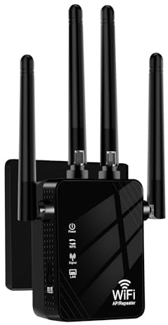 Amplificatore di segnale WiFi fino a 6.000 m² e 60 dispositivi, amplificatore WiFi ad alta portata e porta Ethernet, punto di accesso, configurazione a 1 pulsante