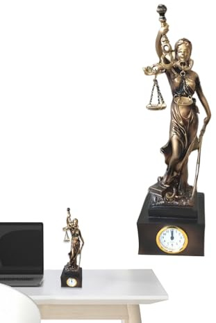 Generico Justitiefigur – hartsskulptur, handmålad, symboliskt bandage och svärd, intrikata detaljer, robust stöd, juridisk konst samlarobjekt | för St Hall