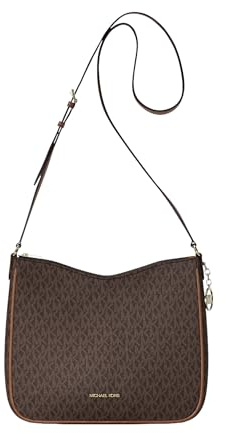 Michael Kors Nayla Umhängetasche mit Metalllogo Größe M Braun