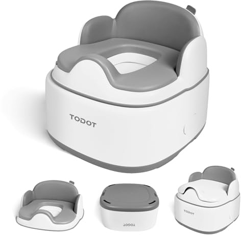 TODOT Pot Bébé Toilette 3 en 1, Potty Apprentissage De La Propreté, Pot Bébé + Réducteur WC + Marchepied Antidérapant, Multifonction pour Enfant Dès 12-36 Mois, Facilite Passage Couches aux Toilettes