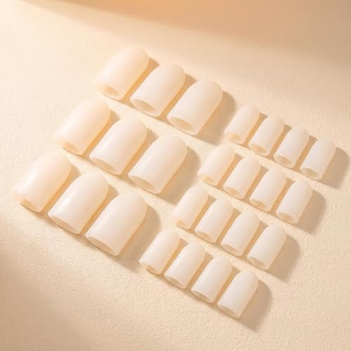 Thapncow 20 stycken tåskydd i silikon, lätta att använda, speciell design, för bubblor växande tånaglar liktornar tånagelförlust (vit)