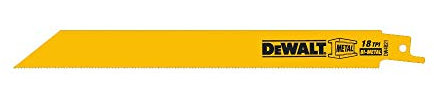 DEWALT Reciprocating Saw Blades, Straight Back, Bi-Metal, 8-Inch, 18 TPI, 5-Pack (DW4821)
