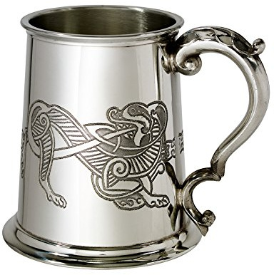 Wentworth Pewter Sheffield England Est 1946 Wentworth Pewter Celtic Lion 1 Pint Pewter Tankard, chope à bière, anniversaire