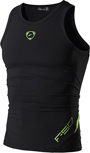 jeansian Herren Sportswear Quick Dry Sleeveless Sports Tank Tops LSL3306 Black S