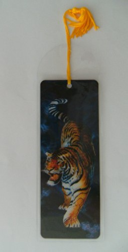1x 3D Lesezeichen Tiger 15x5cm Tiere Wackelbild Wackelkarte Buchzeichen Bookmark Bücher Buch
