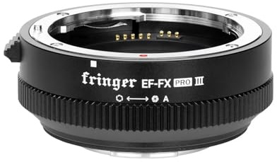 Fringer EF-FX PRO III Mount Adapter Kompatibel mit Canon EF auf Fujifilm | Autofokus integrierte elektronische Blende, für Fuji Kamera X-T50 X-T3 X-T4 X-Pro3 X-T30II X-S10 XH2S X-T30 XE4 X-T5 X-S20